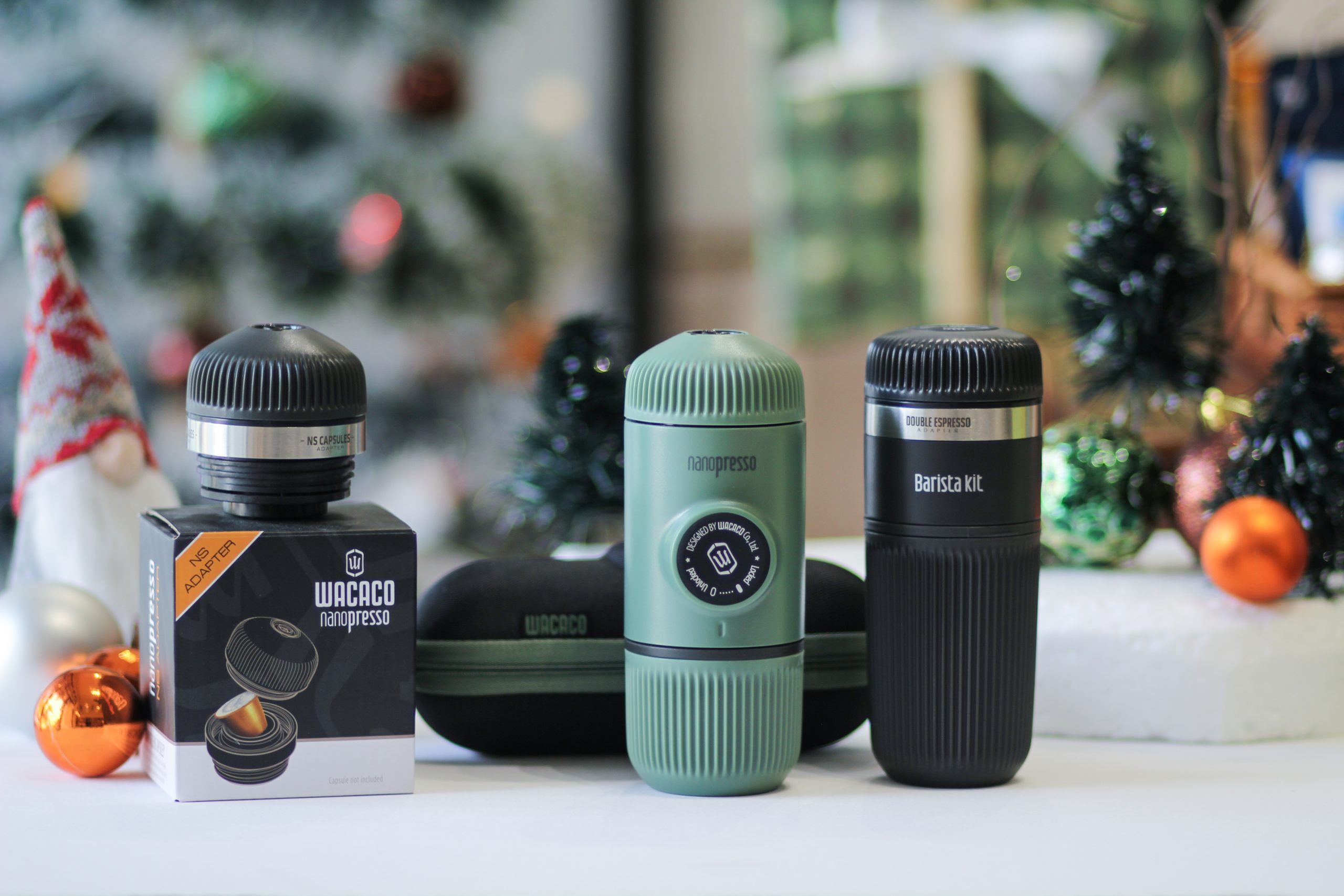 WACACO – COMBO DỤNG CỤ ÉP ESPRESSO BẰNG TAY NANOPRESSO MOSS GREEN – WINTER BREAK