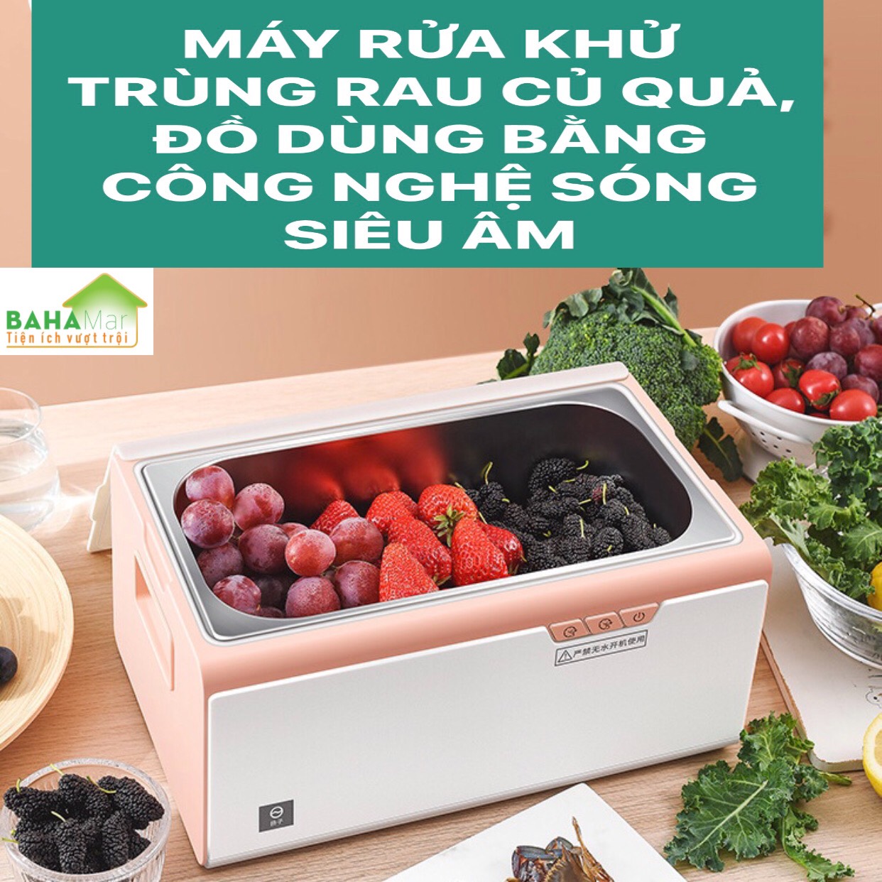 MÁY RỬA KHỬ TRÙNG RAU CỦ QUẢ, ĐỒ DÙNG BẰNG CÔNG NGHỆ SÓNG SIÊU ÂM 