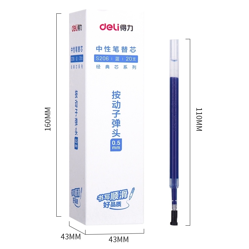 Bút Bi Nước Bút Gel Mực Bấm Deli Đệm Xốp Nhiều Màu Trơn Tru Ngòi 0.5mm Dành Cho Học Sinh Sinh Viên Văn Phòng