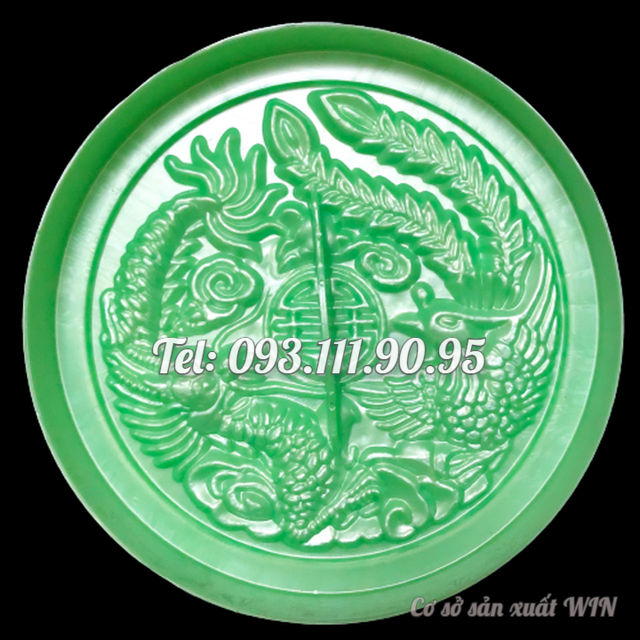 Khuôn ép xôi, khuôn trung thu, bánh in Long Phụng song hỷ - Loại 22 cm - Mã số 1658