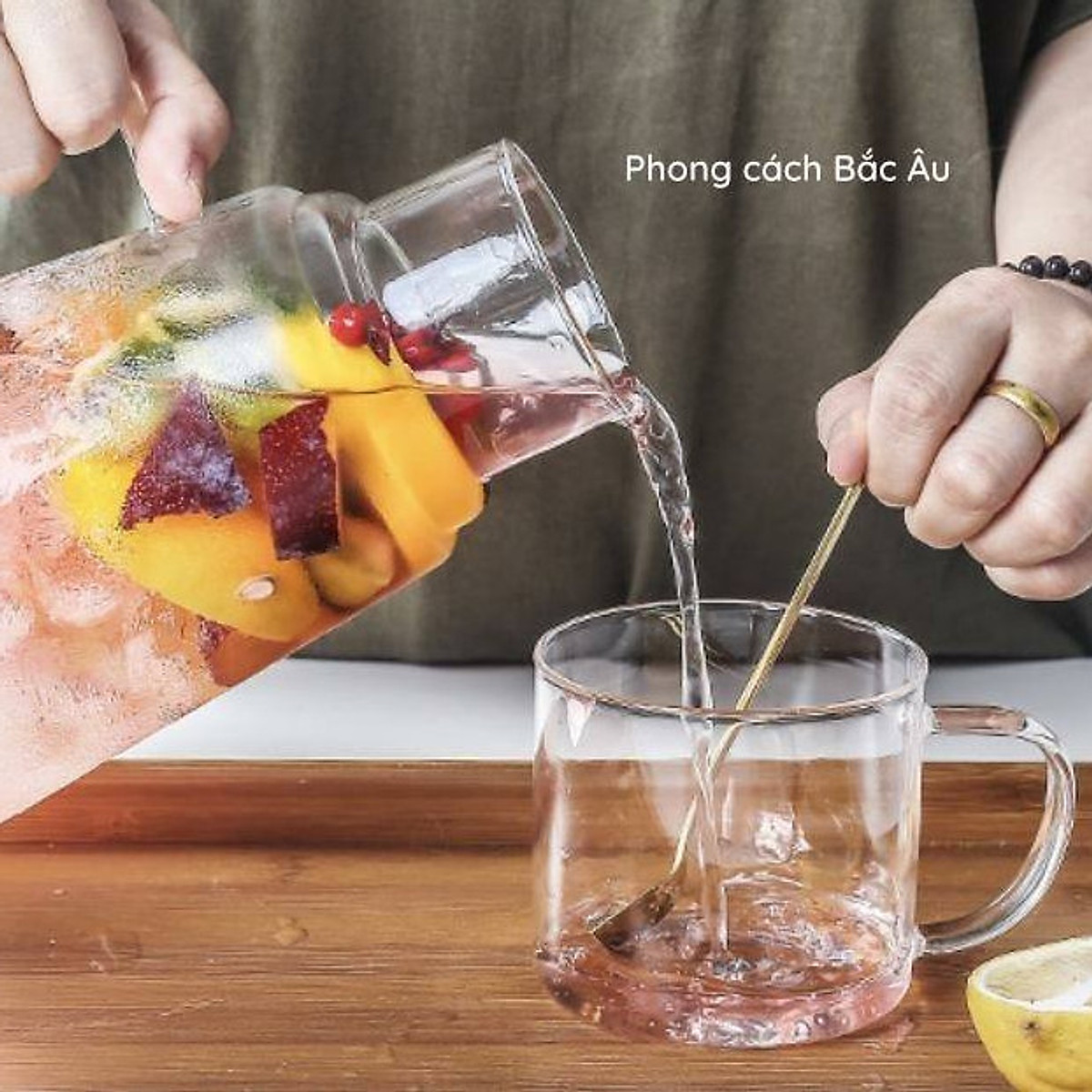Set bình + 1 cốc thuỷ tinh chịu nhiệt
