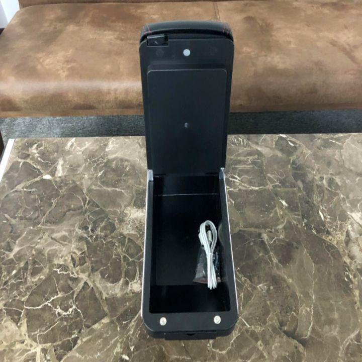 Hộp tỳ tay ô tô cao cấp DUSBF tích hợp 7 cổng USB dùng cho xe: Chevrolet Spark, Toyota Vios 2003-2007 - 2 màu: Đen và Be