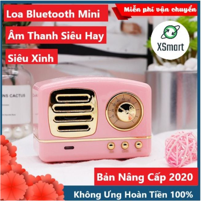 Loa Bluetooth Không Dây Mini Siêu Độc Lạ XSmart Retro Bass HM11 Nâng Cấp Âm Thanh Cực Hay Kiểu Dáng Cổ Điển - Hàng Chính Hãng