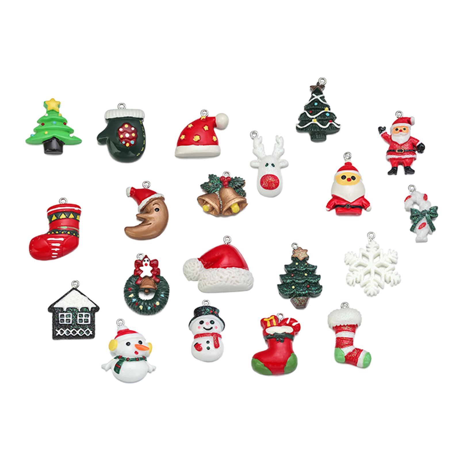 Set of 20 Alloy Charms Mini Christmas Pendants for Girls Women DIY Necklace Earring Jewelry Making Accessories