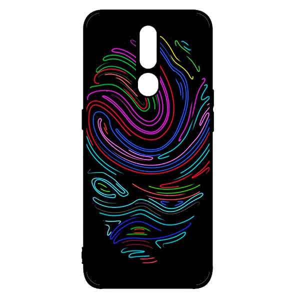 Ốp Lưng in cho Oppo F11 Pro Mẫu Vân Tay Neon - Hàng Chính Hãng