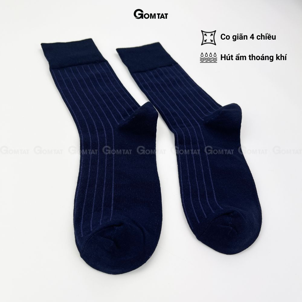 Hộp 5 đôi tất vớ đi giày tây nam GOMTAT mẫu gân chìm, chất liệu cotton cao cấp hút ẩm thoáng khí - GOM-TAYGANCHIM-CB5