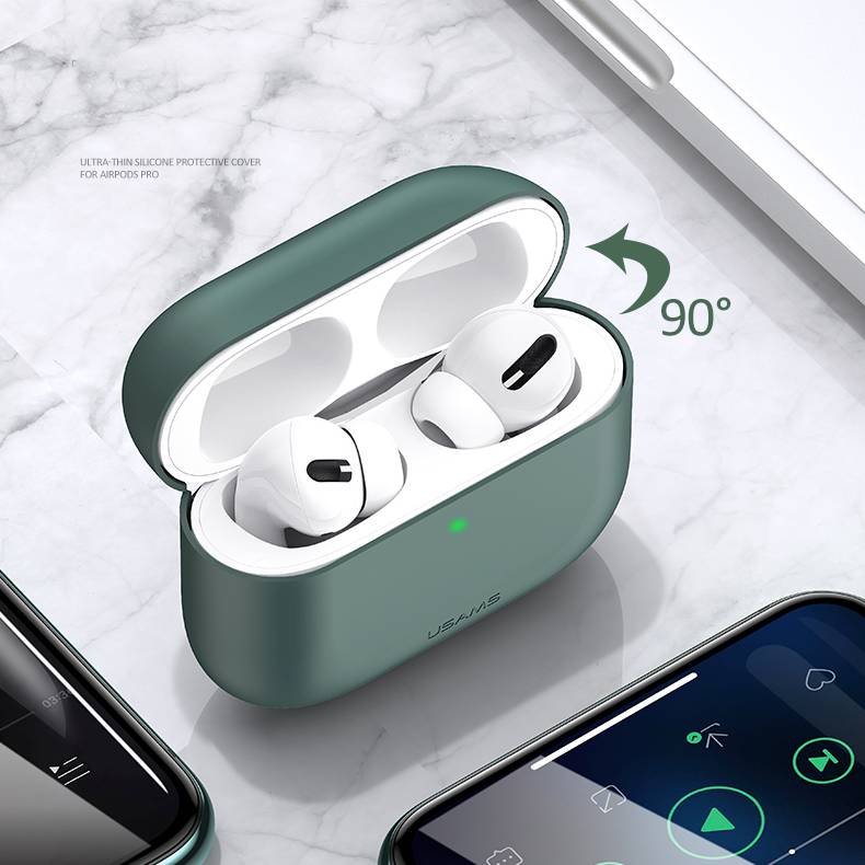 Bao case chống sốc silicon cho tai nghe Apple Airpods Pro hiệu Usams BH569 (siêu mỏng 2mm, chống vân tay, chống bám bẩn, chống va đập, vật liệu cao cấp) - hàng nhập khẩu