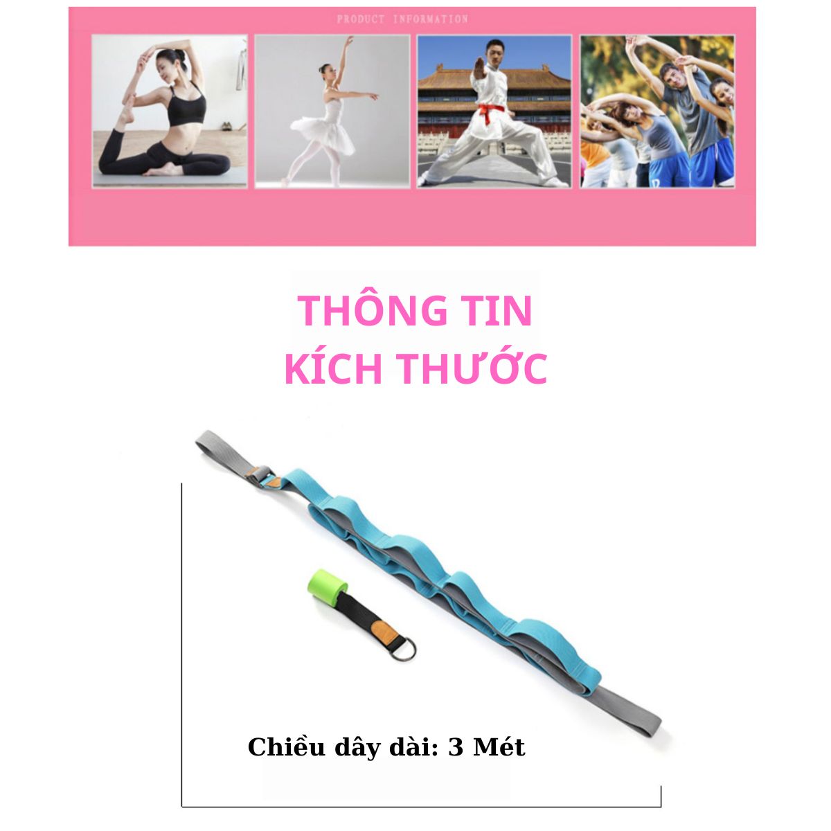 Dây tập xoạc dọc mở khớp háng yoga cotton dài 3m đa năng treo cửa , tập yoga giúp cơ thể dẻo dai, linh hoạt