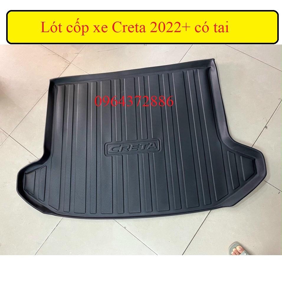 Lót cốp nhựa xe Hyundai Creta 2022+ - Mẫu có tai- Hàng không mùi, chống nước