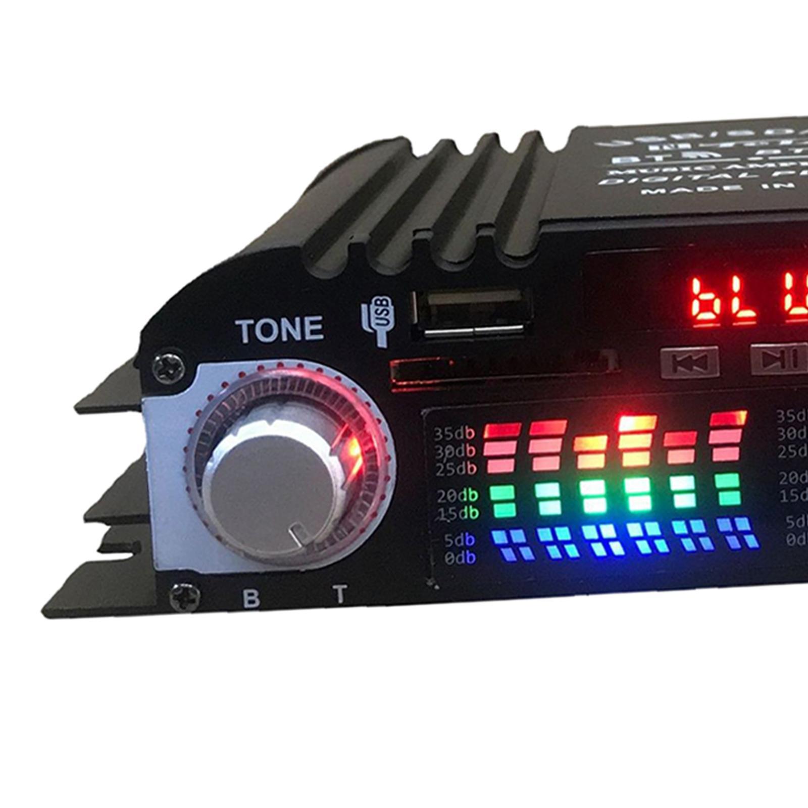 HiFi Stereo Power Amplifier 4 CH USB FM Radio Audio Receiver for Bar Home