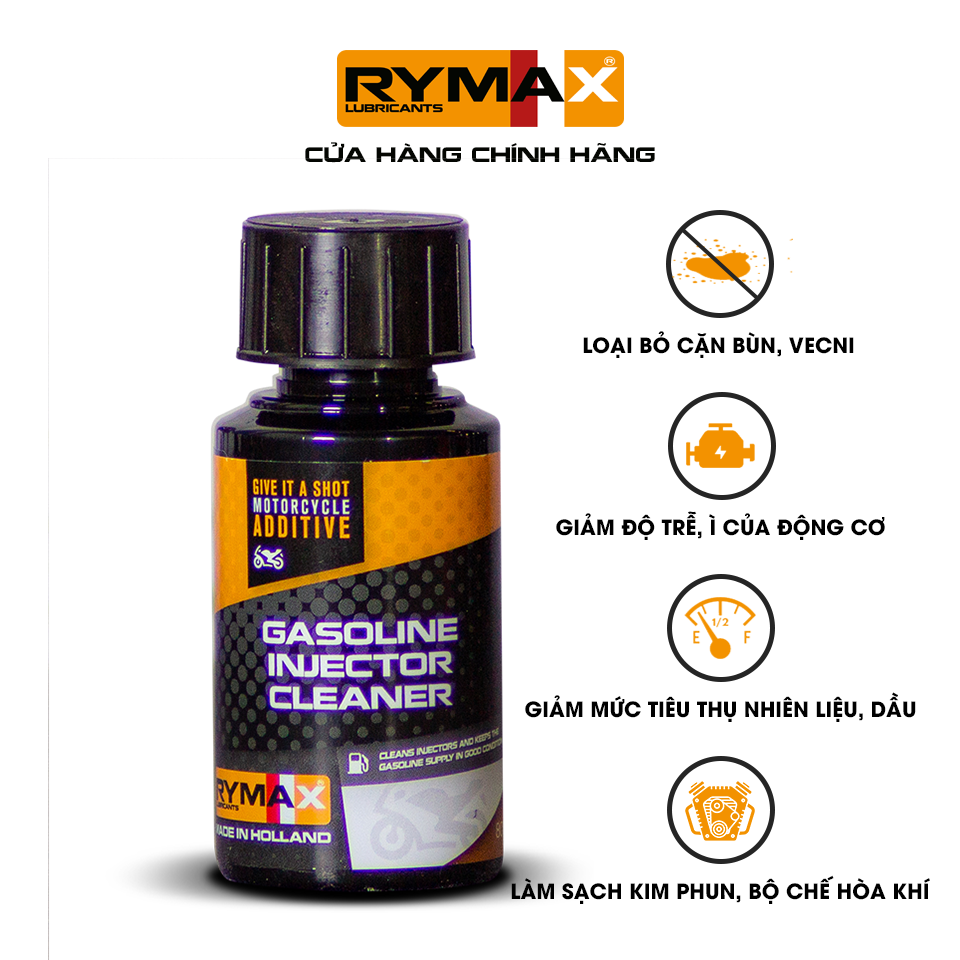 Phụ gia súc béc máy xăng Rymax Gasoline Injector Cleaner - Chai 80ml