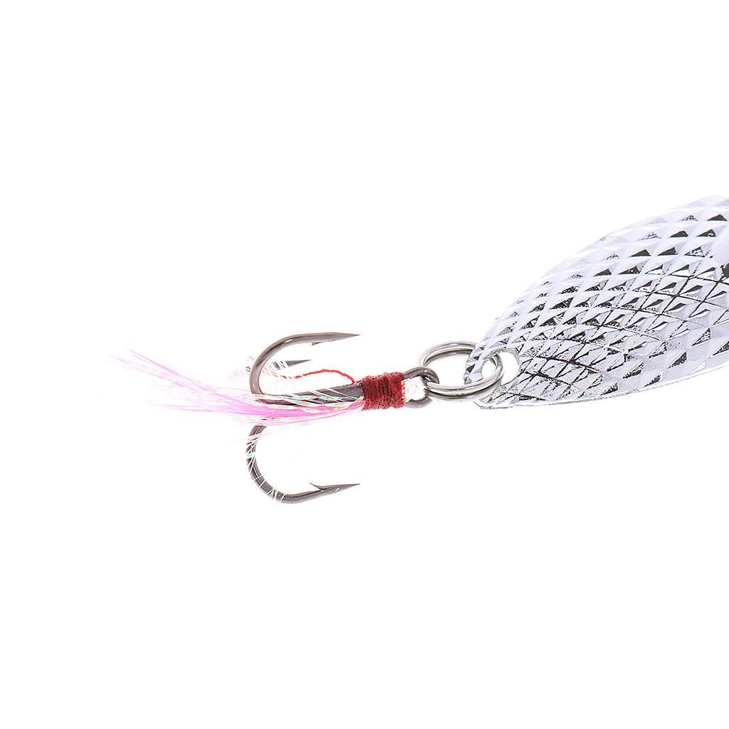 Fishing Spoon Lure Sequin Paillette Metal Hard Bait Hook Tackle