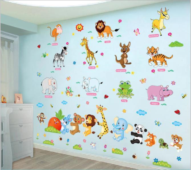 DECAL DÁN TƯỜNG CÁC LOẠI ĐỘNG VẬT VÀ ĐOÀN KẾT - HP921