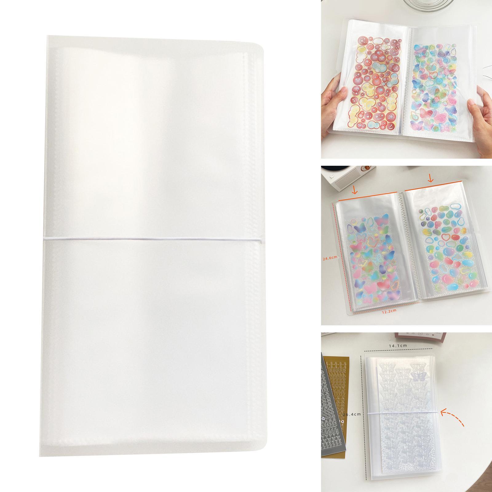 Portable Sticker Storage Book Holder Photo Album Pocket 26.4x14.1cm