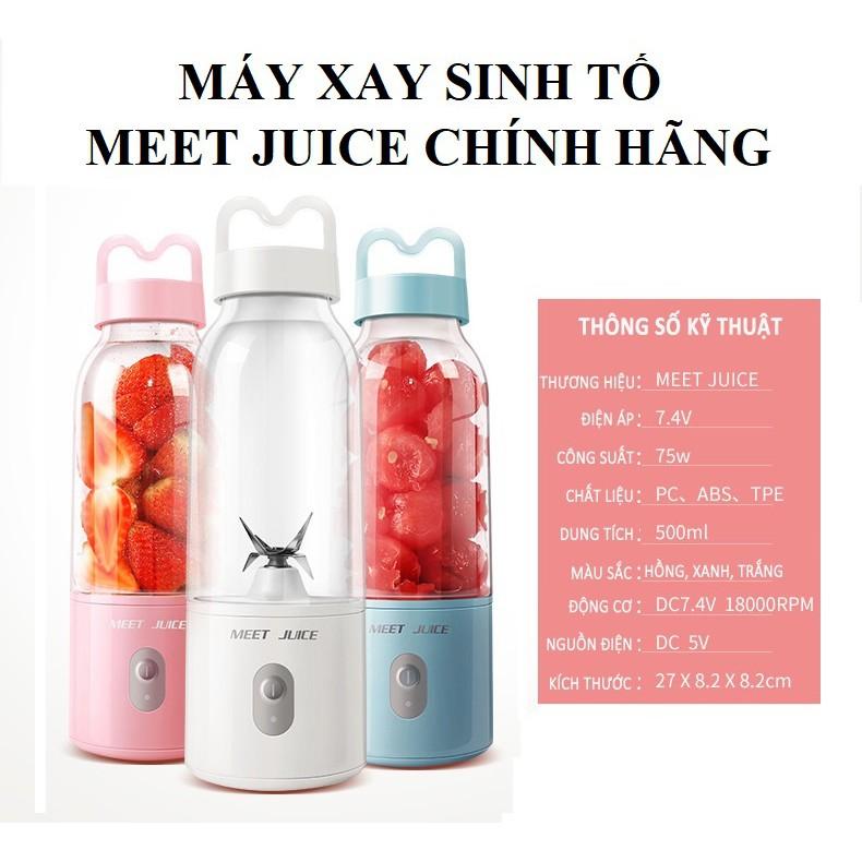 Máy Xay Sinh Tố Đa Năng Cầm Tay Meet Juice - Xay cực nhanh 9s, cao cấp, an toàn