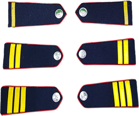 Cầu vai bảo vệ - Cầu vai cấp hiệu lực lượng bảo vệ - vệ sĩ chuyên nghiệp - cầu vai gắn áo bảo vệ ( nền xanh ,gạch vàng, viền đỏ)
