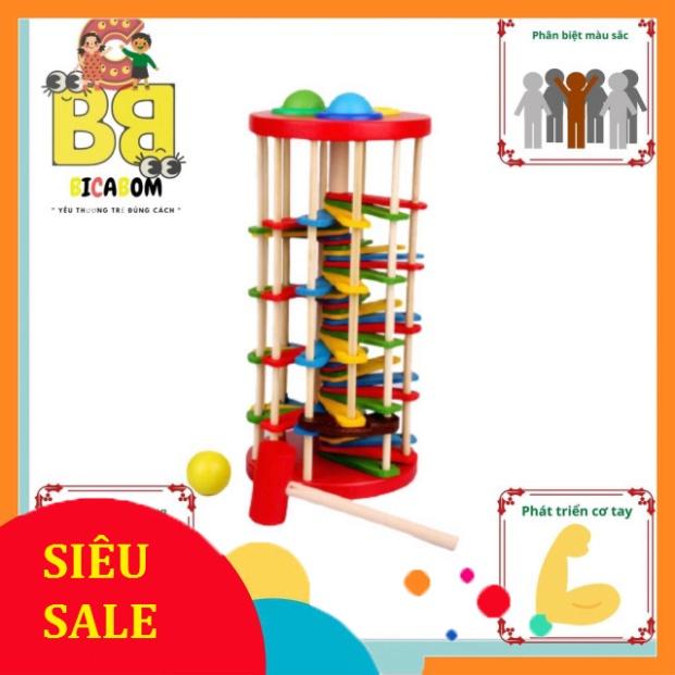 Đồ chơi giáo dục sớm cho bé bằng gỗ đập bi lốc xoáy Bc18