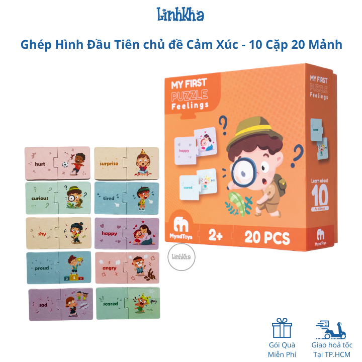 Đồ Chơi Xếp Hình Ghép Cặp Đầu Tiên Cho Bé Từ 2 Tuổi Nhiều Chủ Đề - My first puzzle MyndToys