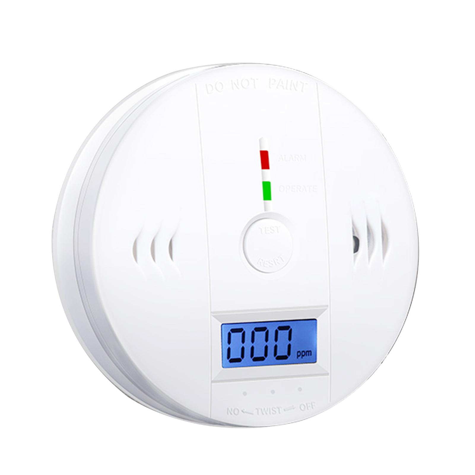 Máy dò báo động carbon, chạy bằng pin với màn hình LCD, cảnh báo bằng giọng nói