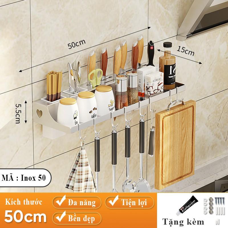 Kệ Gia Vị Treo Tường Đa Năng, Giá Dao, Ống Đũa,Treo Muôi Nhà Bếp 4 Trong Một Tiện Dụng