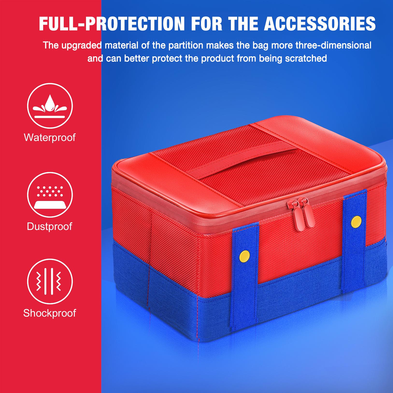 Vỏ bảo vệ mang theo lớn cho Nintendo Switch OLED Console Pro Controller Travel Storage Túi lưu trữ cho phụ kiện chuyển đổi màu sắc: Túi màu đỏ