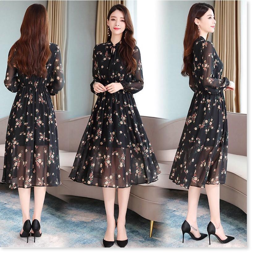 ĐẦM LỤA HOA,HỌA TIẾT ĐƠN GIẢN NHƯNG KHÔNG KÉM PHẦN SANG TRỌNG