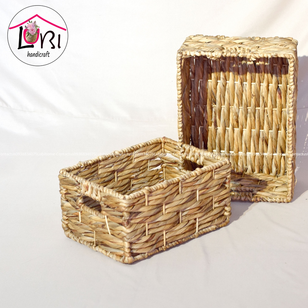 Sọt đựng đồ lục bình hình chữ nhật - bộ 3