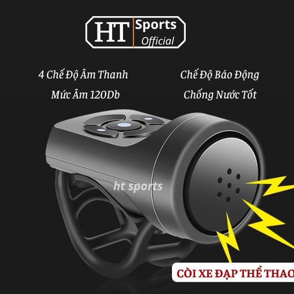 Còi Xe Đạp HT Sports 4 Chế Độ Âm Thanh Cực Lớn Gắn Ghi Đông Chống Trộm Chống Nước