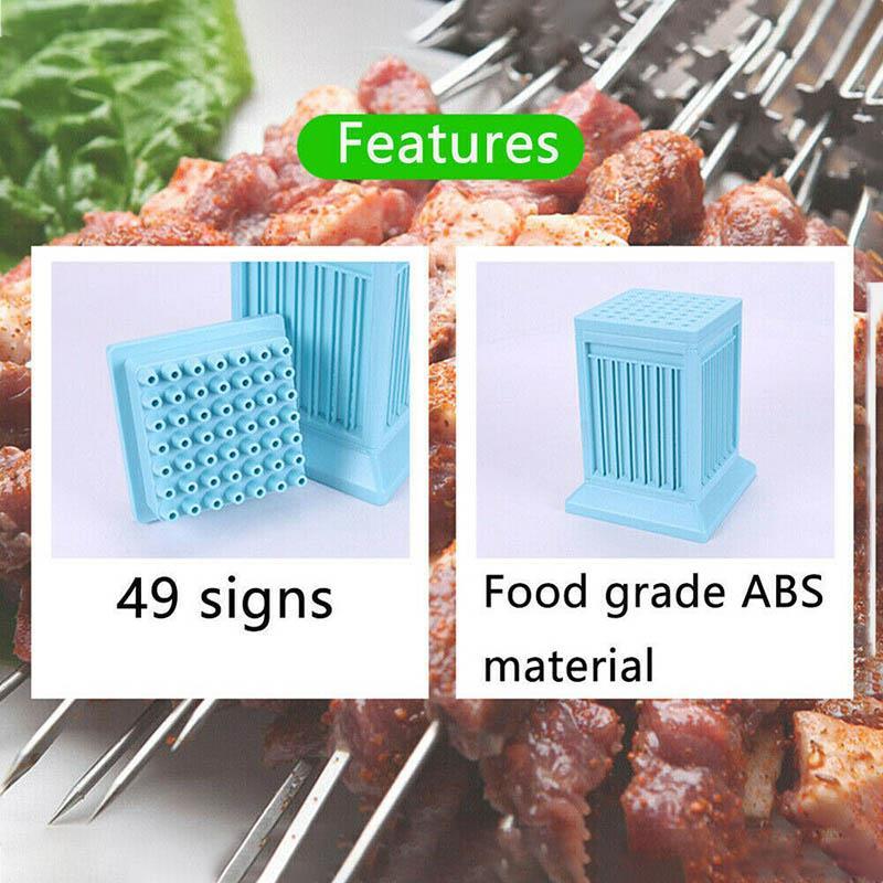 Nóng BBQ 49 Lỗ Thịt Xiên Kebab Maker Box Máy Thịt Bò Thịt Máy Làm Thịt Máy Làm Cho Thịt Nướng BBQ Xiên nhà Bếp Phụ Kiện