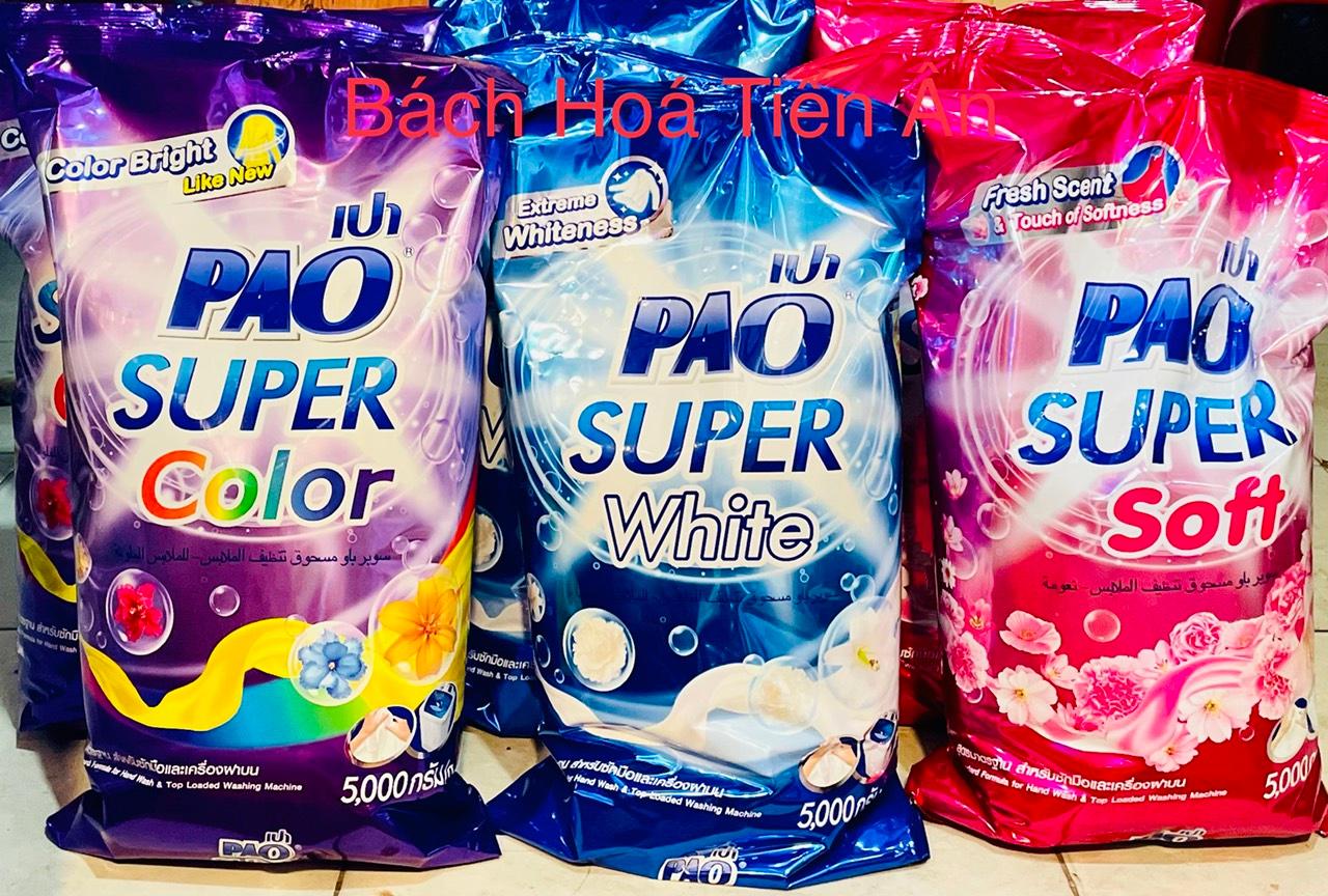 Bột Giặt PAO SUPER 5kg Thái Lan Chính Hãng - Trắng sáng cực kỳ và sạch hơn - hương thơm êm dịu tươi mát