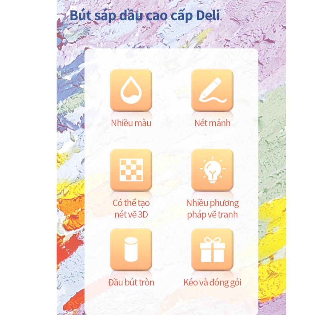 Bút sáp dầu cao cấp Deli - 12/24/36 Màu - 72133