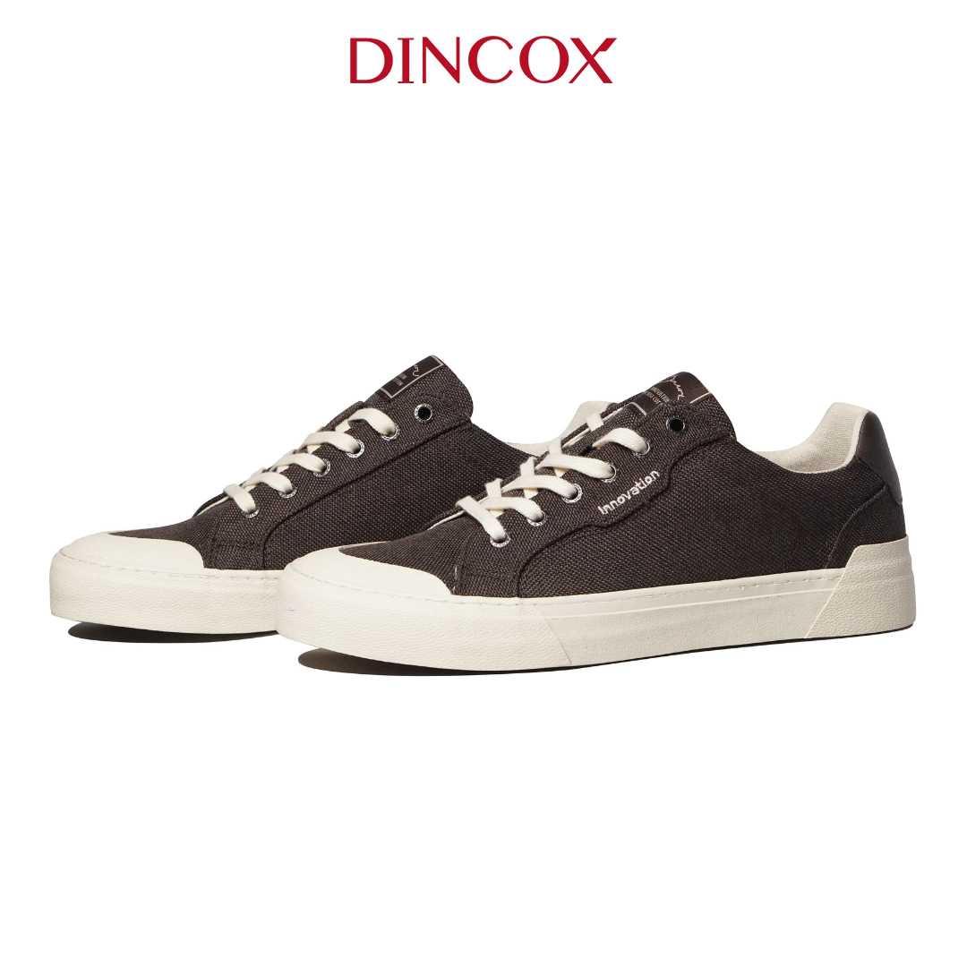 Giày Vải Sneaker Canvas Đế Bằng Nam DC30 Brown Dincox