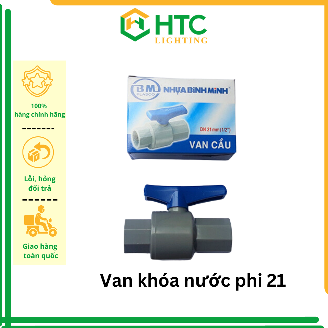 Van khóa nước nhựa phi 21 Bình Minh - phi 21