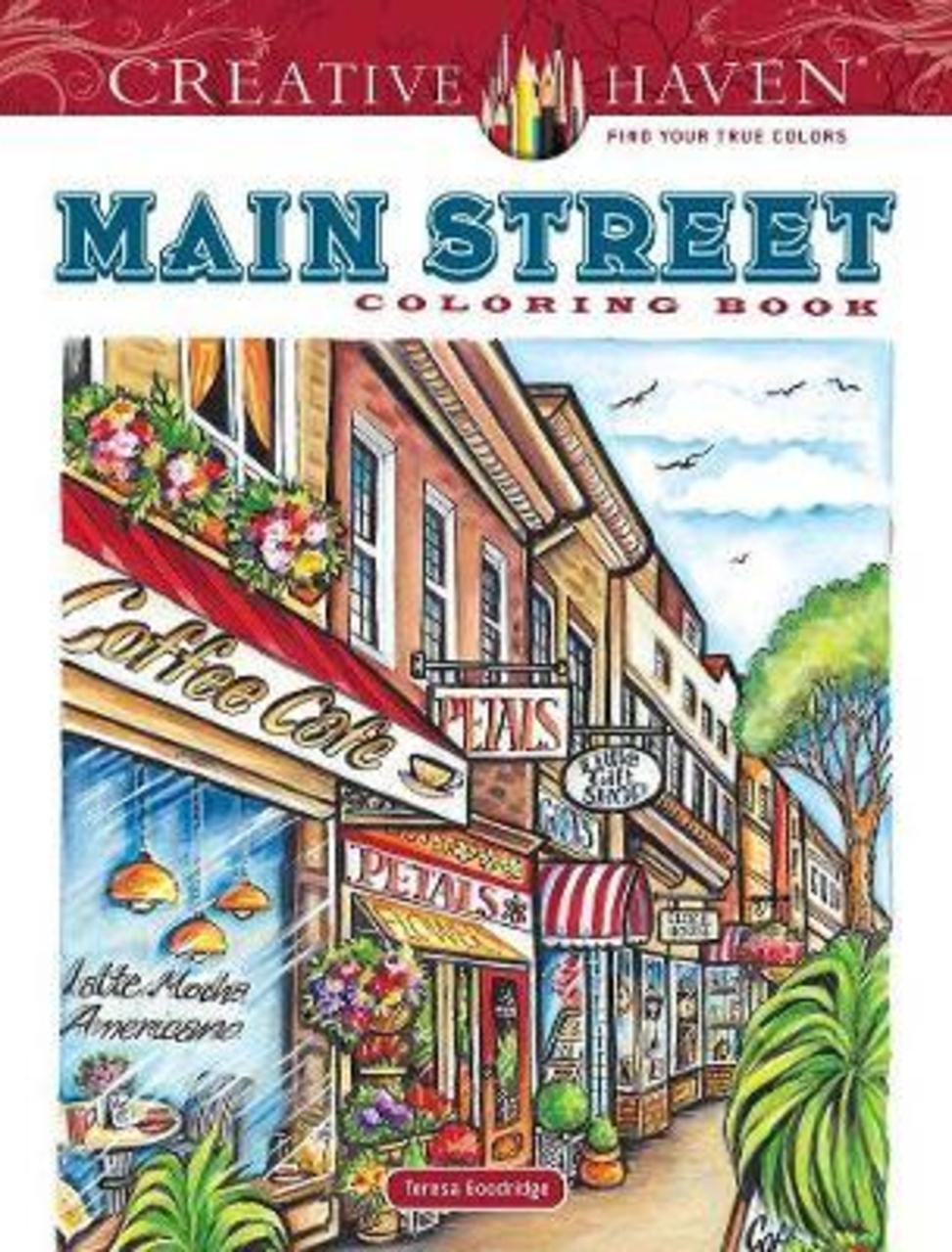 Sách - Creative Haven Main Street Coloring Book by Teresa Goodridge