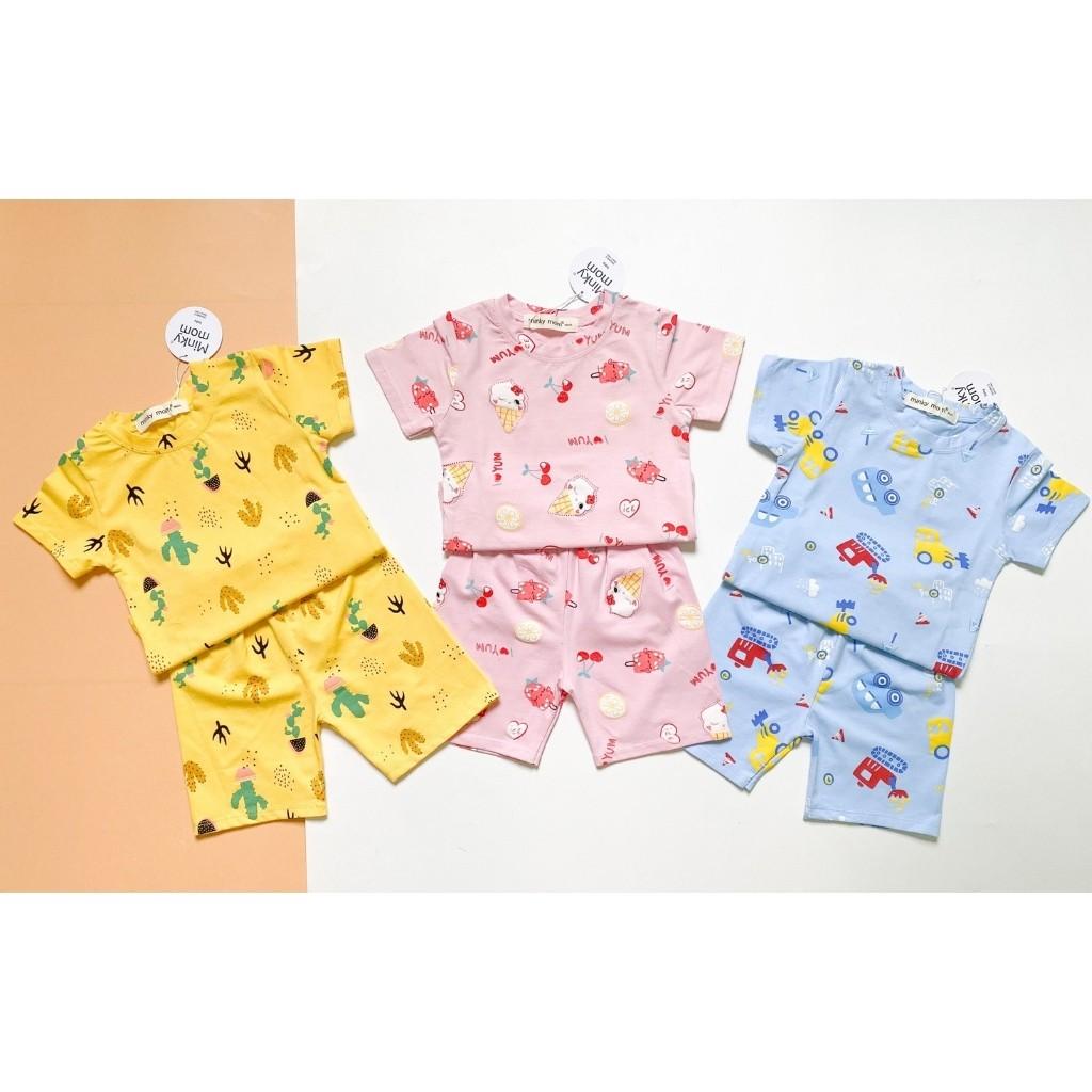 Bộ Cộc Tay Cho Bé FREE SHIP Bộ Thun Lạnh Cộc Tay Kem siêu mềm mịn thoáng mát cho bé trai bé gái .