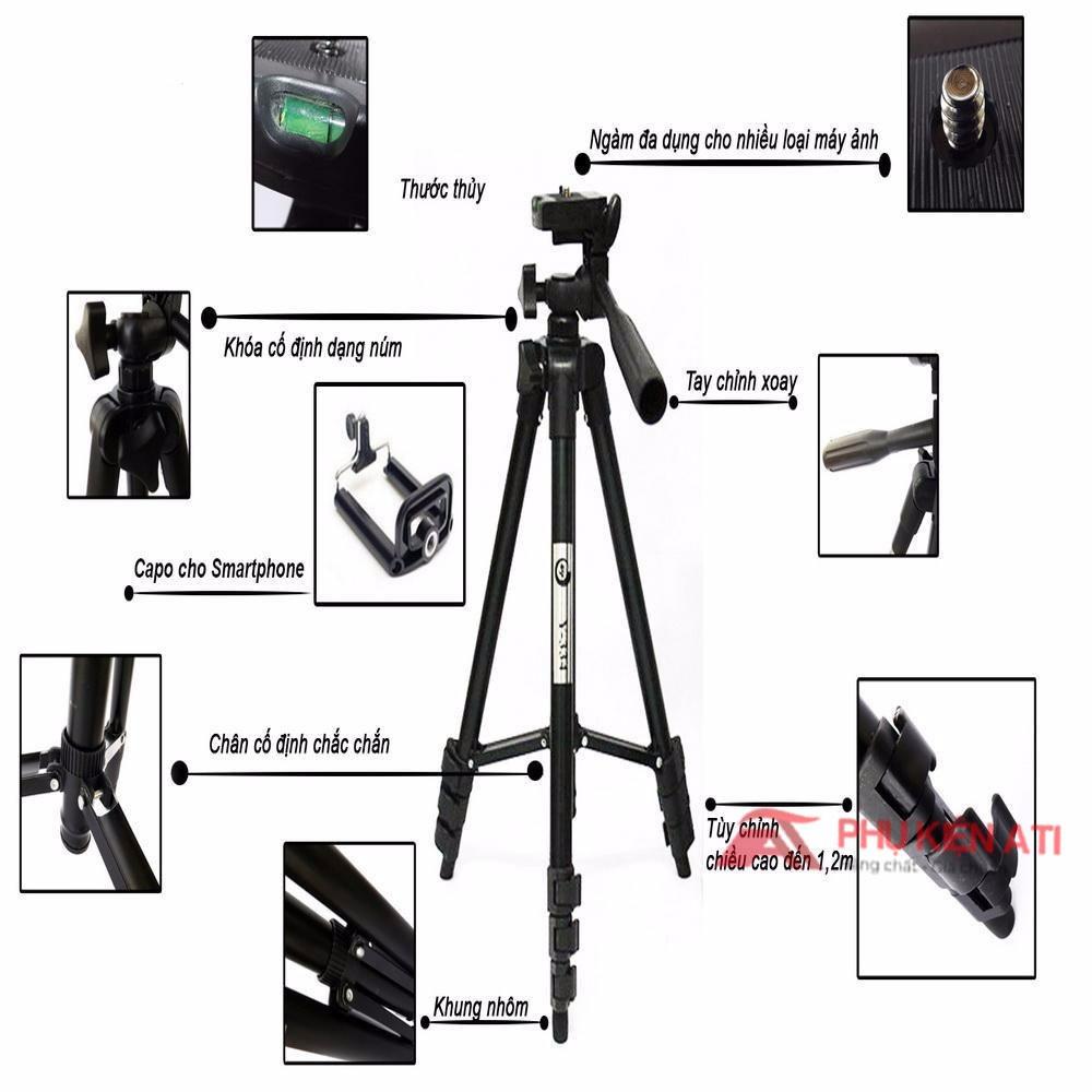 Gậy 3 chân chụp hình cho máy ảnh, điện thoại Tripod TF - 3120 loại tốt