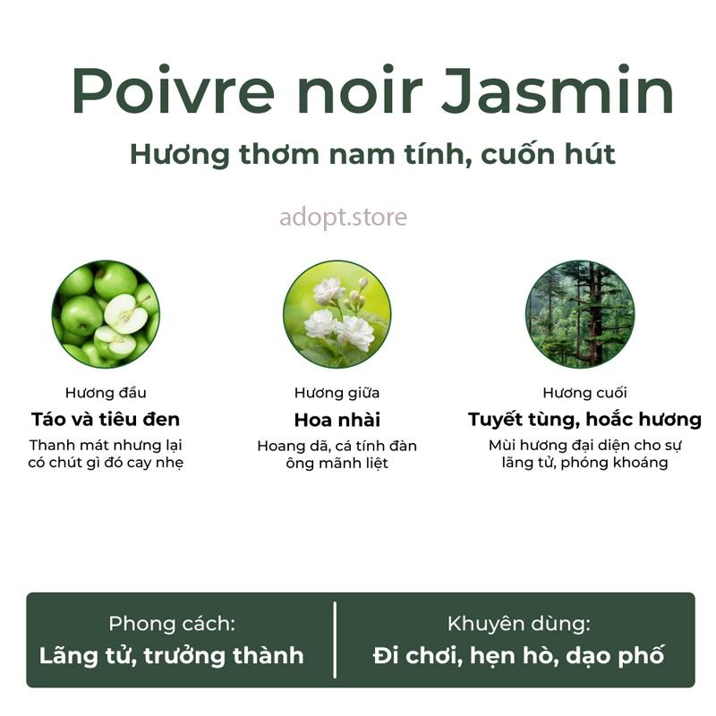 Nước Hoa Nam ADOPT' POIVRE NOIR JASMIN Mạnh Mẽ, Ngông Cuồng, Thơm Lâu