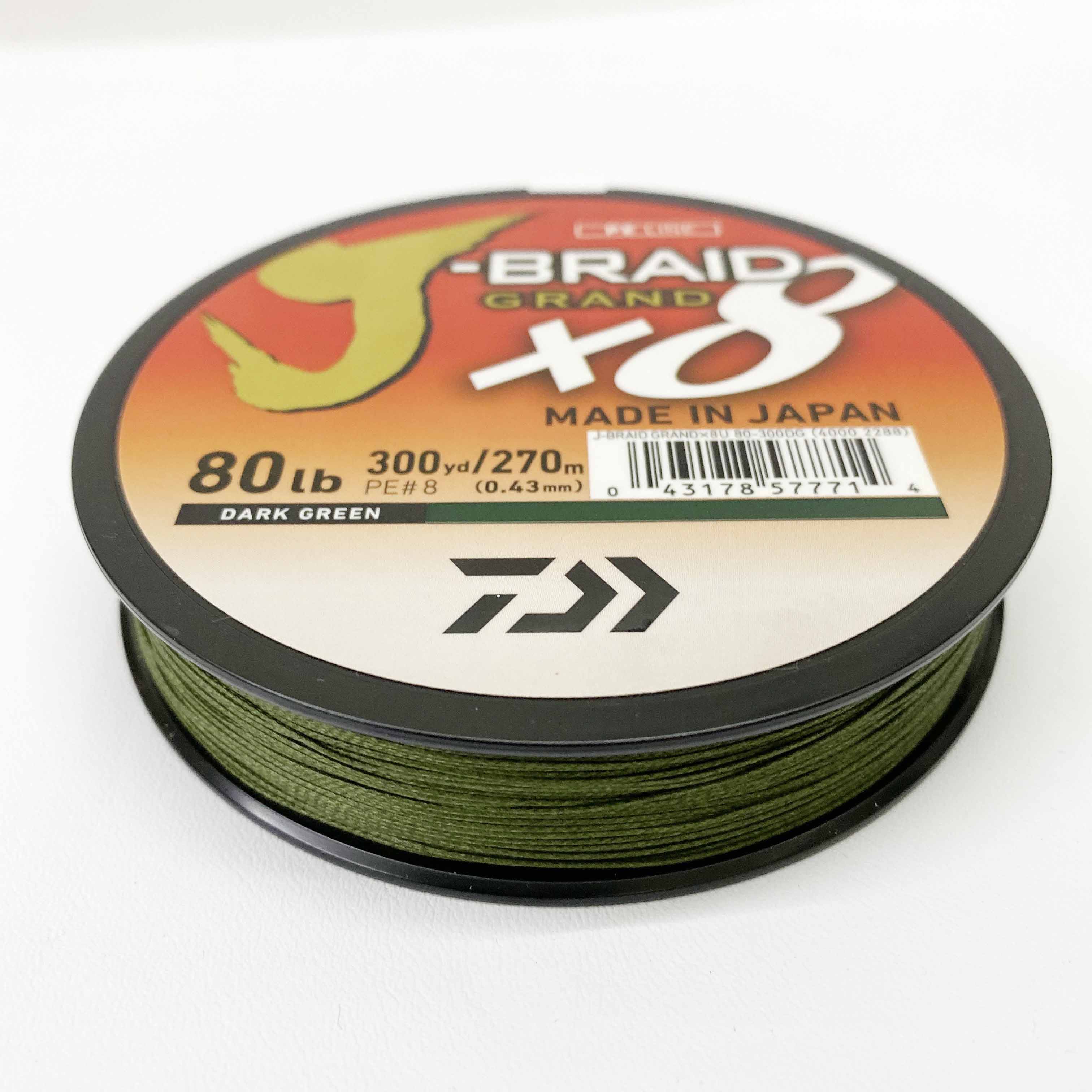 Dây câu cá siêu bền Daiwa JBraid X8 (Dark Green Cuộn 270m)