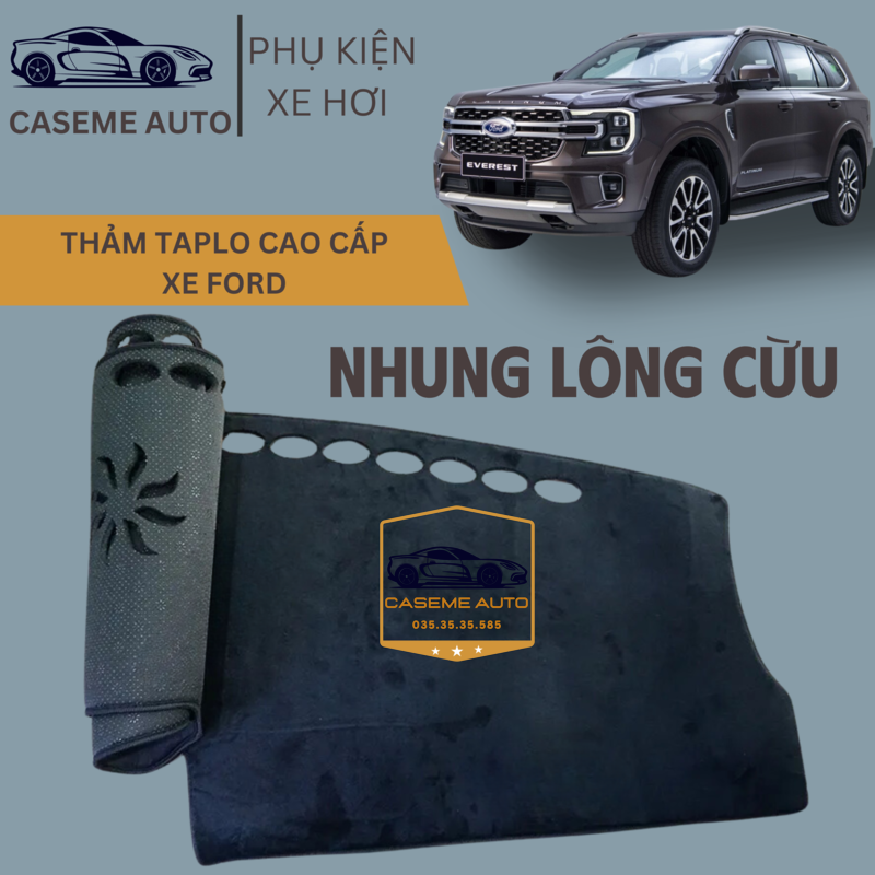 [FORD] Thảm Taplo 3 Lớp Dành Cho Các Xe Hãng FORD, Nhung Lông Cừu Cao Cấp - Hàng Chính Hãng