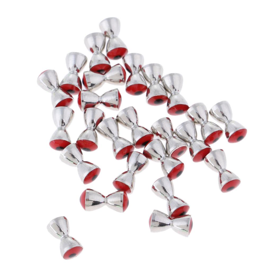25pcs Steel Fly Tying Beads Tungsten Slotted Eyes Fishing Ball Beads