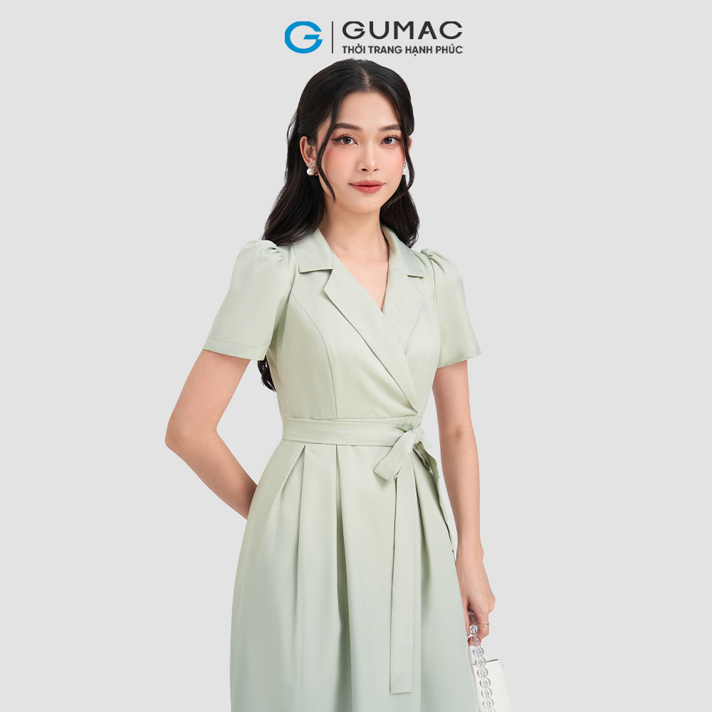 Đầm form dài cổ vest GUMAC DD03051