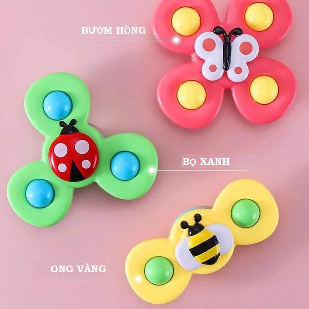 Đồ chơi con quay spinner vui nhộn, con quay spinner gồm 3 hình côn trùng dễ thương, quà cho bé