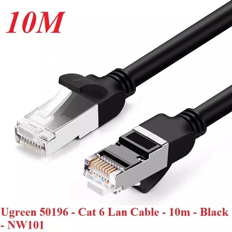 Ugreen UG50196NW101TK 10M màu Đen Cáp mạng LAN CAT 6 Đầu bấm kim loại - HÀNG CHÍNH HÃNG