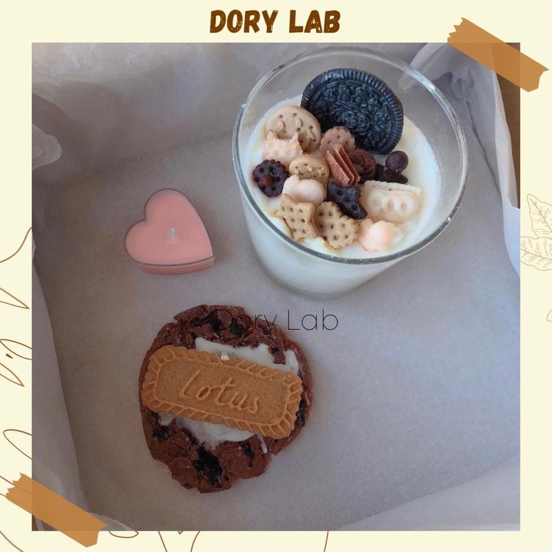 Nến Thơm Sáp Đậu Nành Bánh Quy Sôcôla Mix Topping - Dory Lab