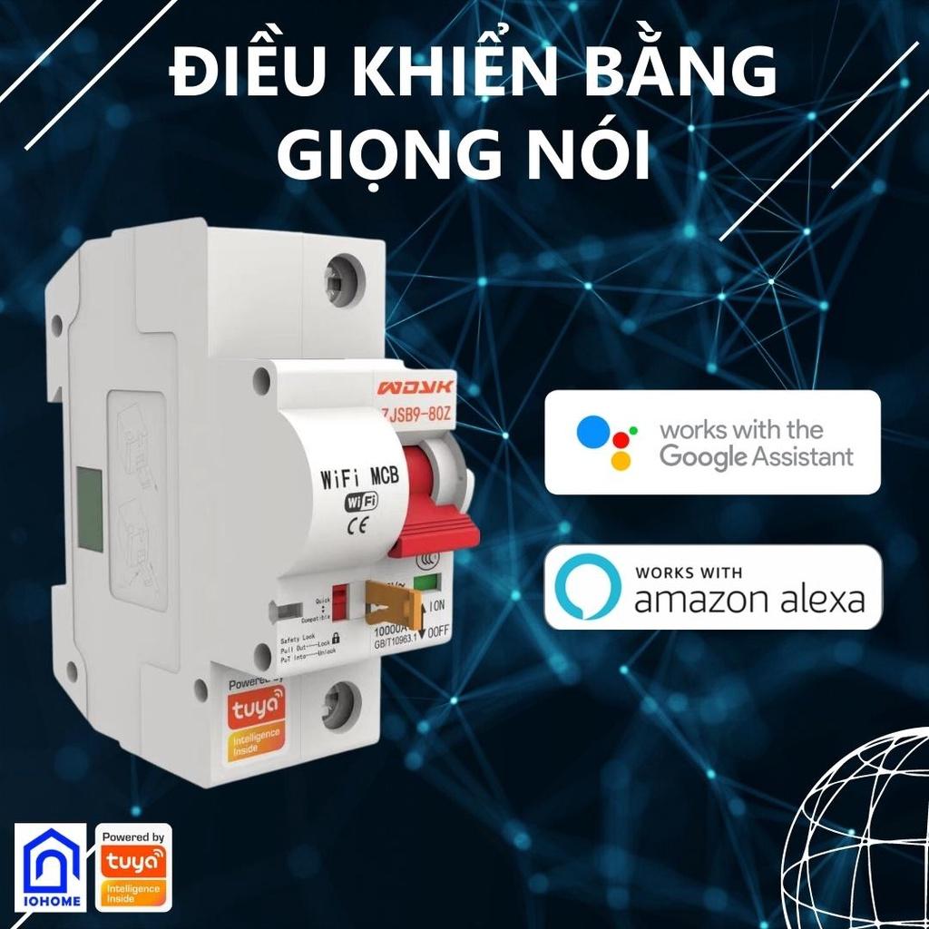Aptomat MCB thông minh Wifi/ Zigbee điều khiển từ xa qua điện thoại, Công suất 80A - 1P, 2P, 3P,4P Điều khiển giọng nói