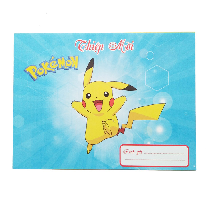 Combo 10 Thiệp mời sinh nhật Pikachu