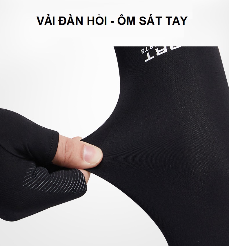 Găng tay chống nắng vải lụa băng hạ nhiệt thể thao Anasi Sport Sun Protection Sleeves SP65 - Cản 98% tia UV có hại