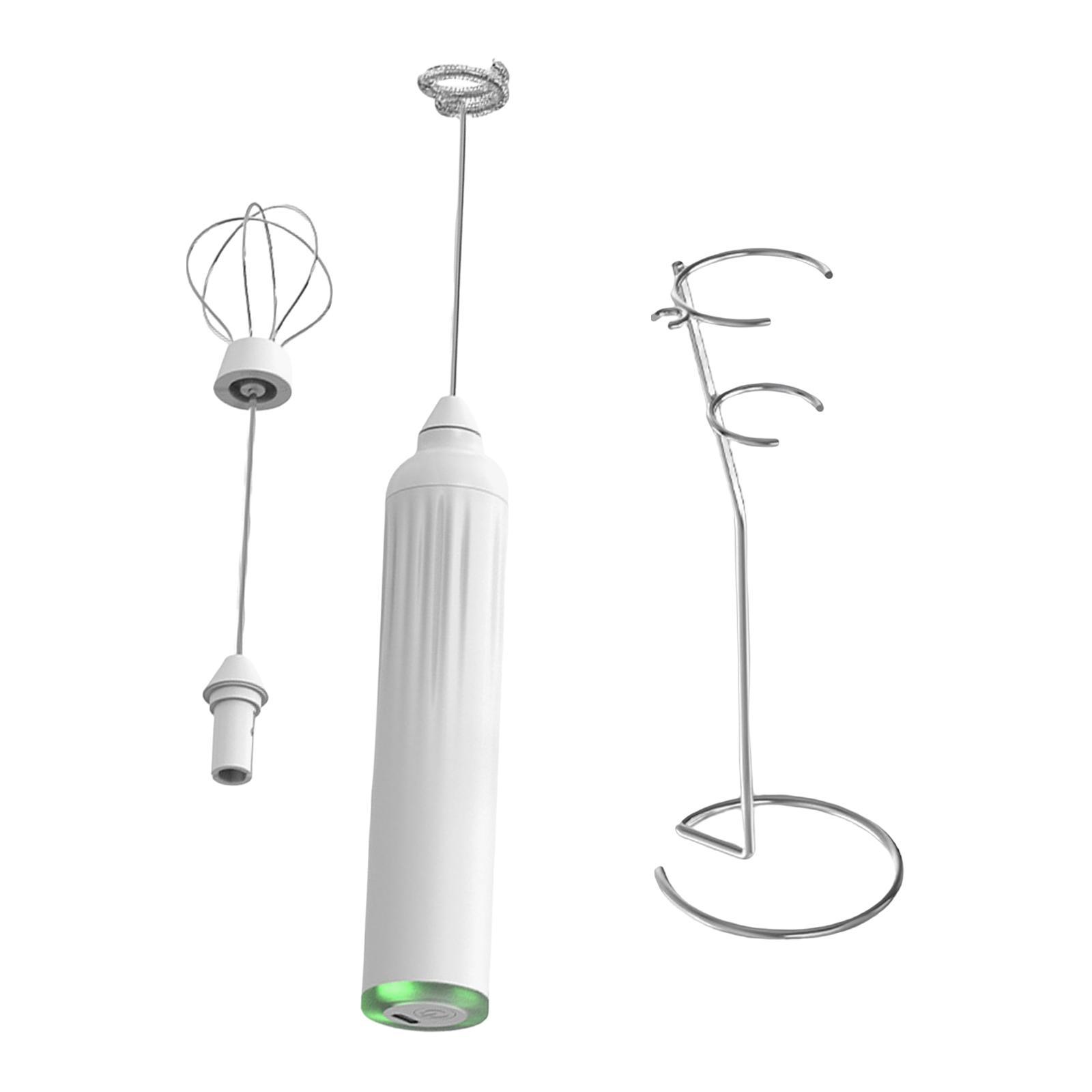 USB Electric Milk Frother for Frappe Cappuccino Hot Chocolate White