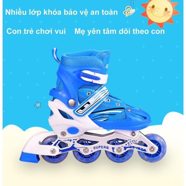 Hot - Giày trượt Patin cho bé đèn led cực ngầu Carbon