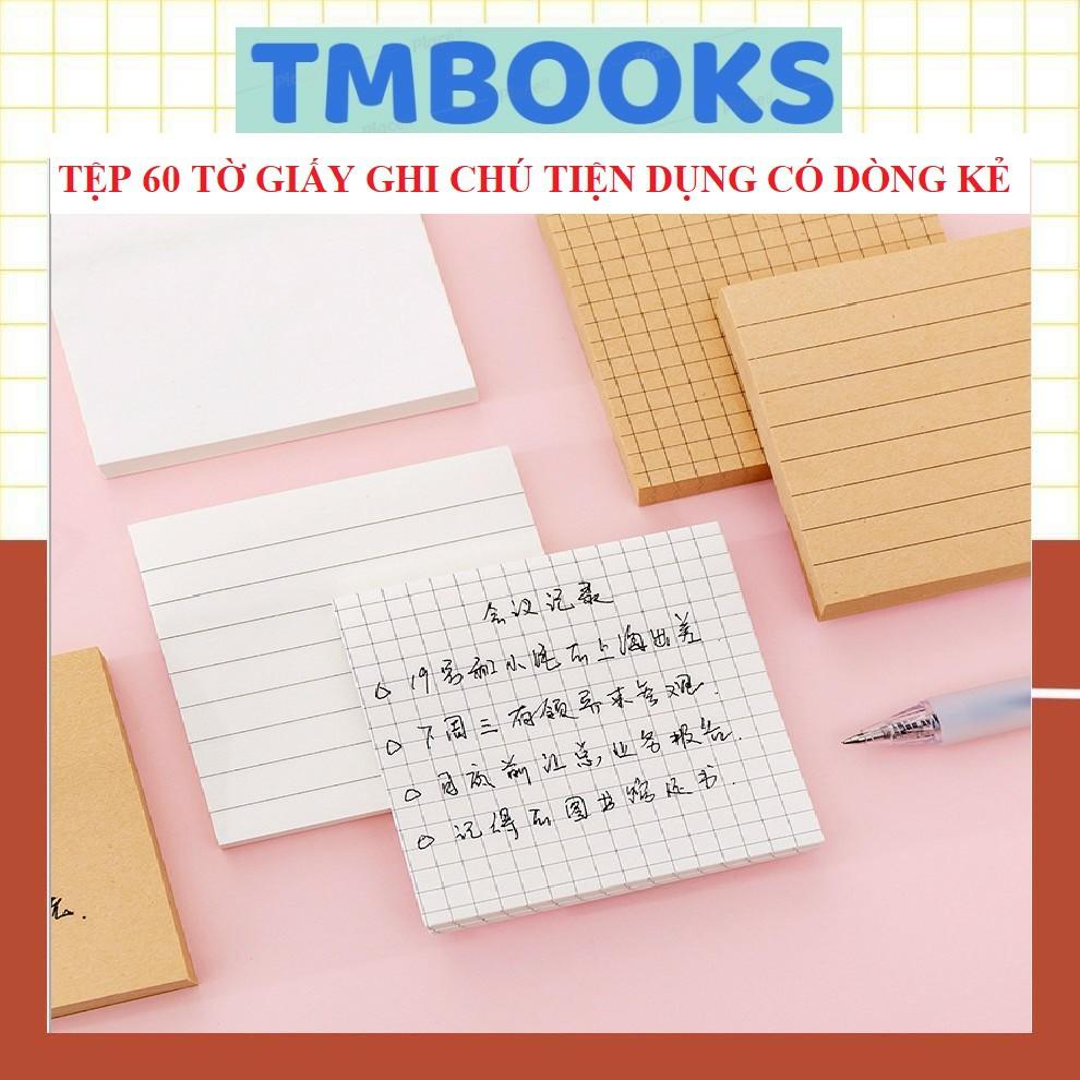 Xấp 60 Tờ Giấy Ghi Chú Tự Dính Tiện Dụng Cho Văn Phòng dễ thương - Ghi Chú TMBOOKS